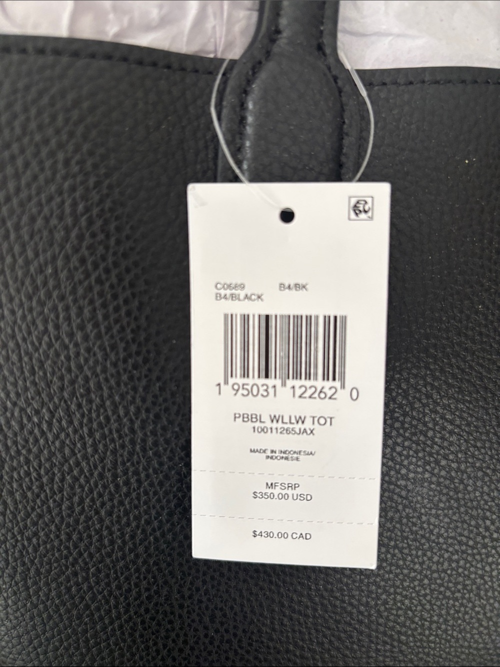 Coach Willow Large Pebbled Leather Tote with Gold Accent - Picture 3 of 9